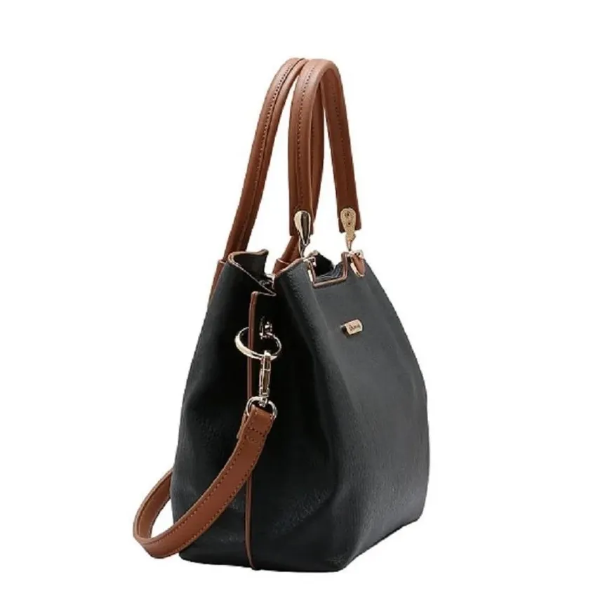 Bolsa Chenson preta vista lateral mostrando alças e profundidade do modelo